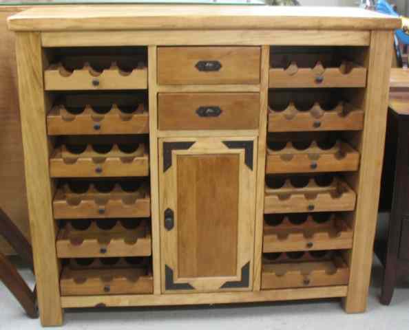 Appraisal: WINE STORAGE CABINET Lodge Collection the front featuring a center