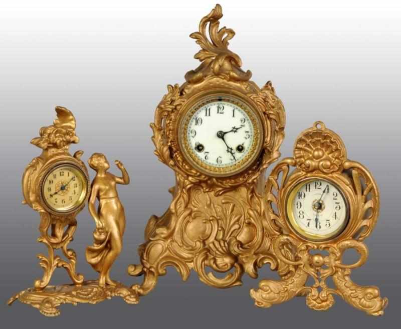 Appraisal: Lot of Brass Clocks Description Includes one time only Westclox