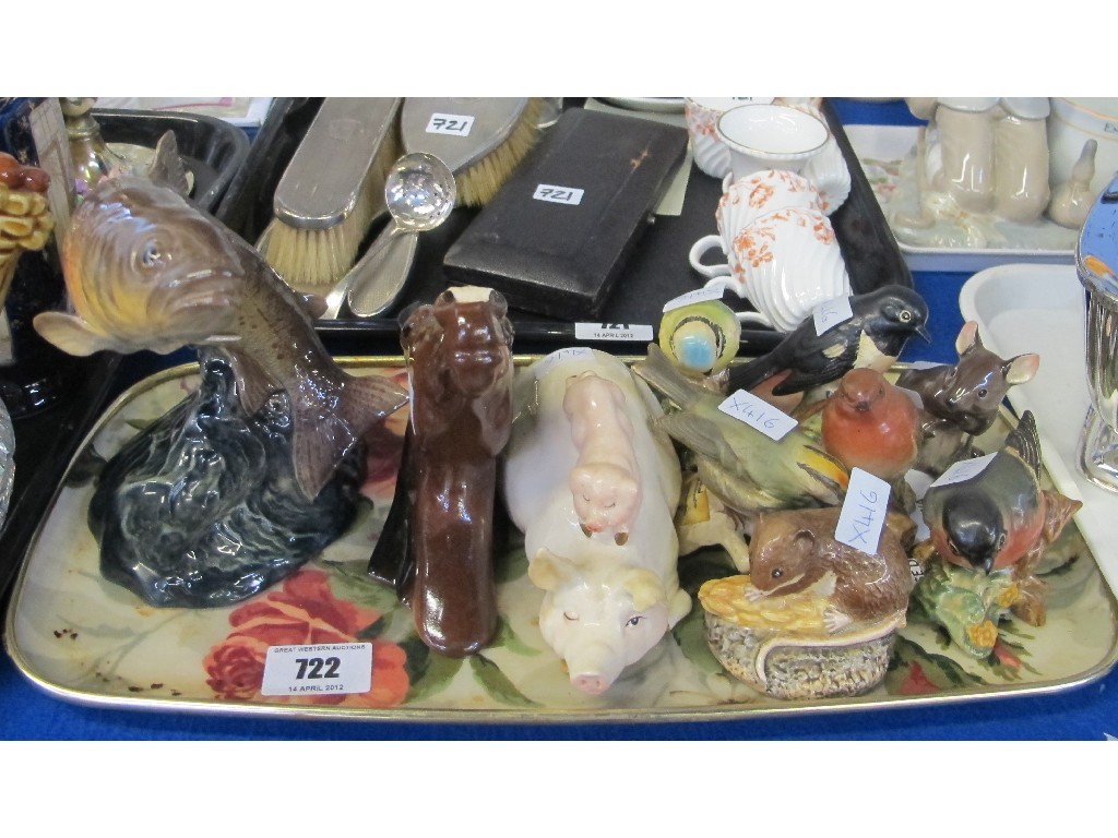 Appraisal: Eight various Beswick animals including trout sow and piglet mouse