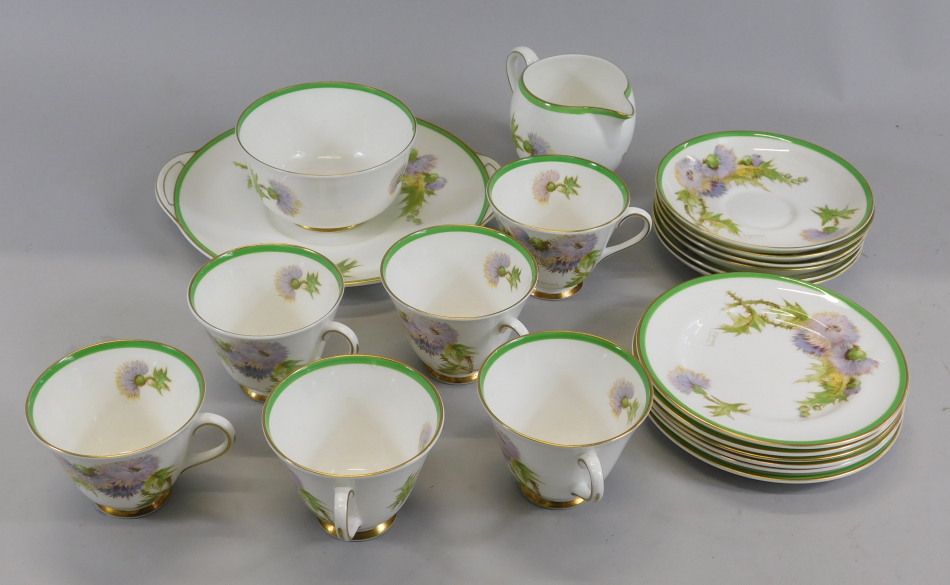 Appraisal: A Royal Doulton Glamis Thistle pattern part tea service designed