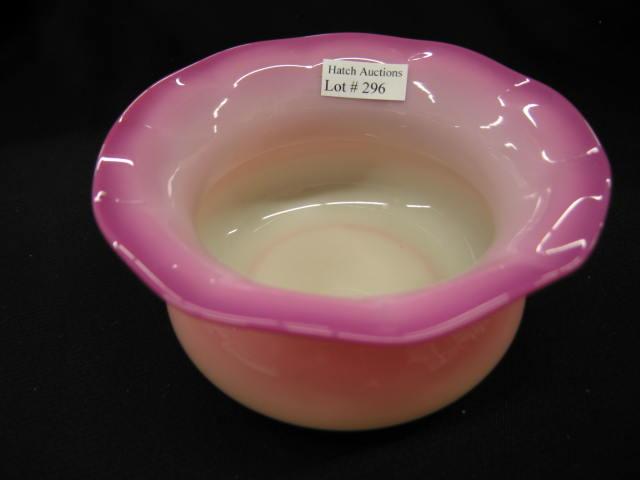 Appraisal: New England Peachblow Art Glass Bowl glossy fuschia style rim