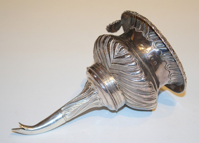 Appraisal: A GEORGE IV SILVER WINE FUNNEL IN TWO PARTS with