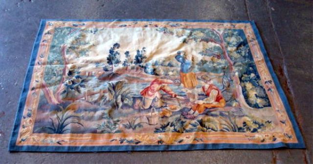 Appraisal: Aubusson style tapestry From a New Haven CT home Dimensions