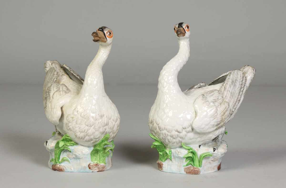 Appraisal: Dresden Swans One leaf damaged Ht '' W ''E