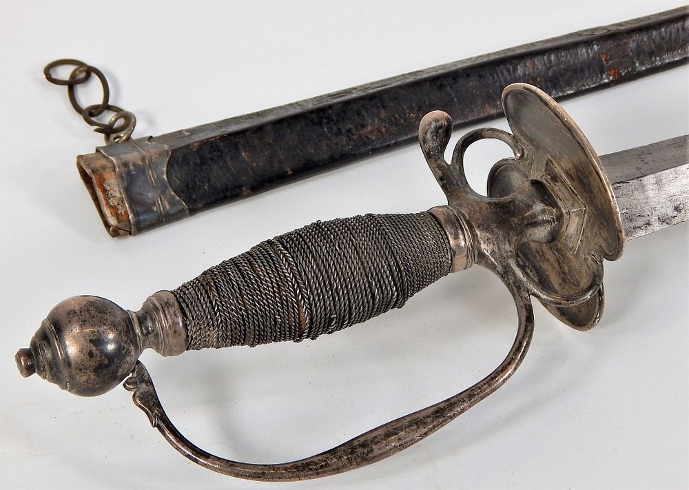 Appraisal: Boston Silver-hilted Sword By William Cowell Jr Boston United States