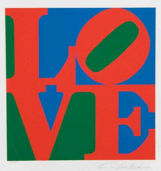 Appraisal: Robert Indiana b love screenprint printed in colors signed in