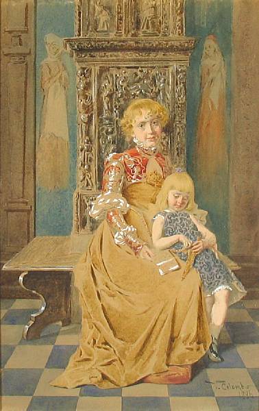 Appraisal: Virgilio Colombo Italian th Century A portrait of a mother