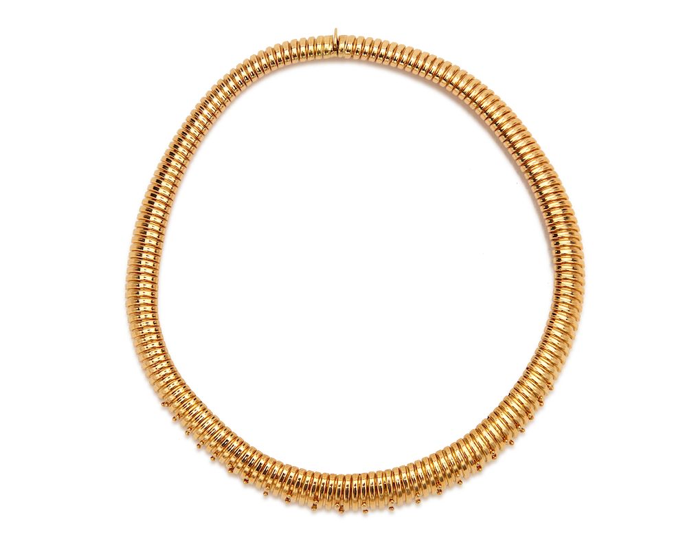 Appraisal: VAN CLEEF ARPELS K Gold Tubogas Necklace VAN CLEEF ARPELS