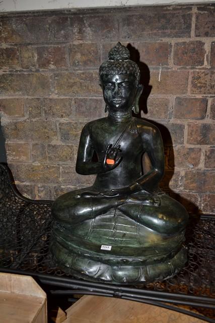 Appraisal: A LARGE METAL BUDDHA FIGURE