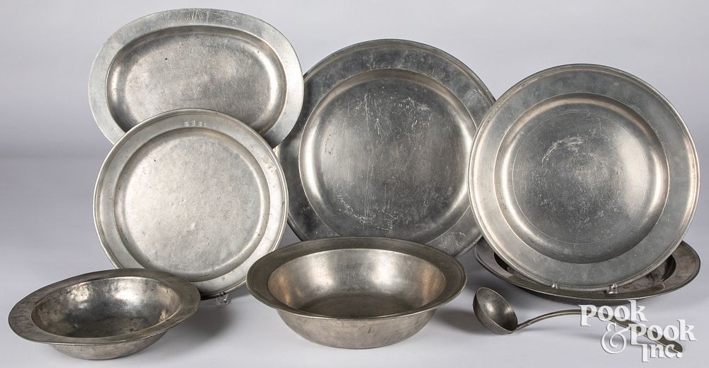 Appraisal: Group of Continental pewter th c Group of Continental pewter