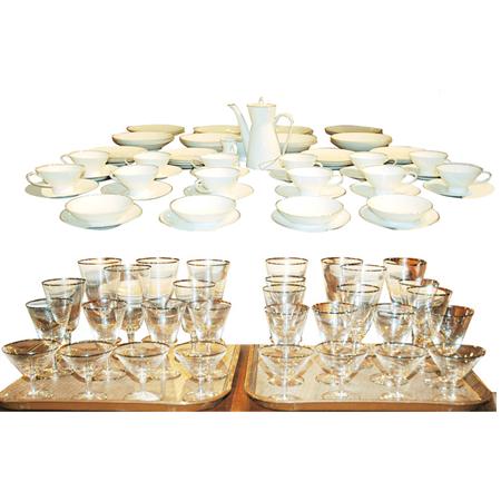 Appraisal: Rosenthal Platinum Banded Porcelain Dinner Service and Glass Stemware Service