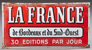 Appraisal: French Enamel Domed Advertising Sign early th c French Enamel