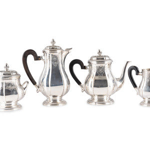 Appraisal: A French Silver Four-Piece Tea and Coffee Service th Century