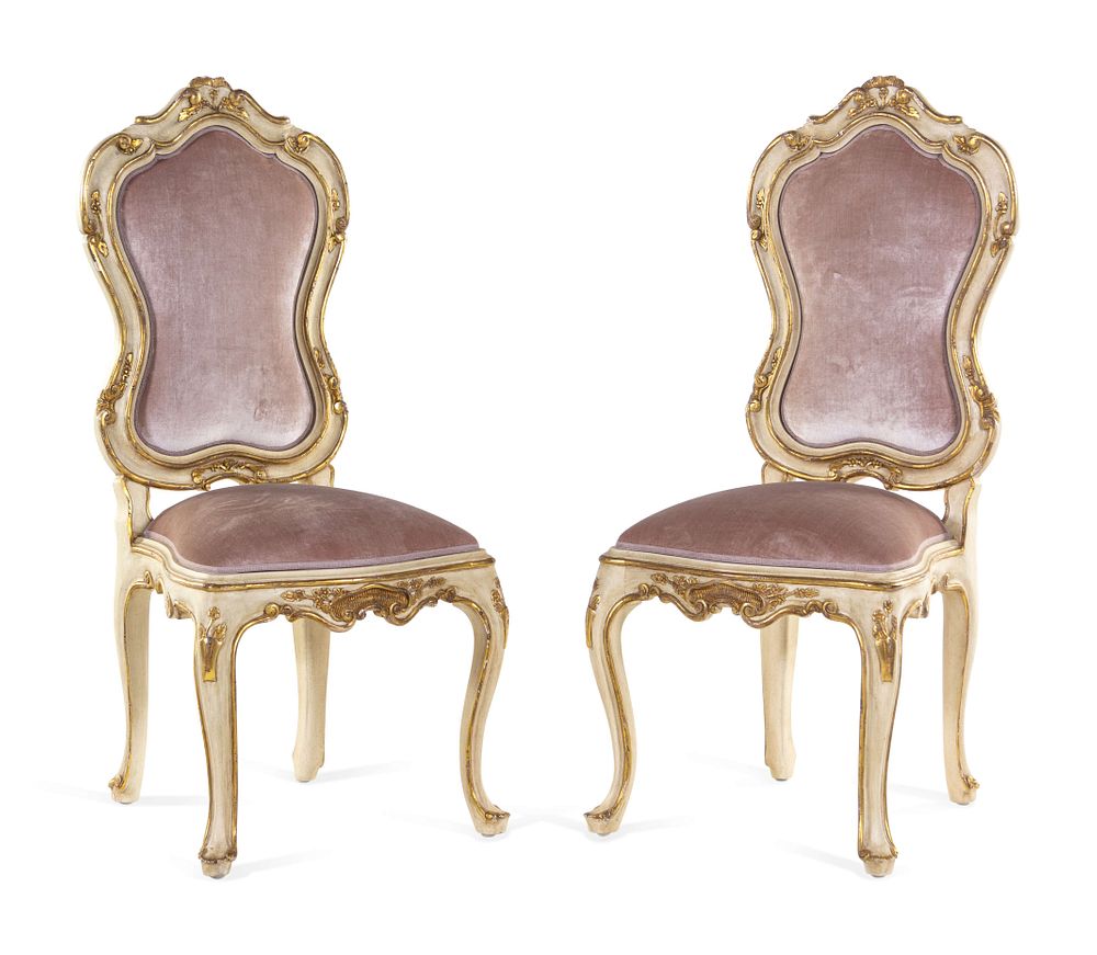 Appraisal: A Pair of Venetian Rococo Style Painted and Parcel Gilt