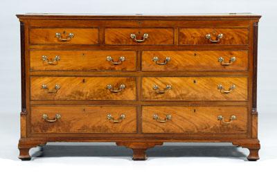 Appraisal: Chippendale mahogany lift-top chest figured mahogany with oak drawer linings