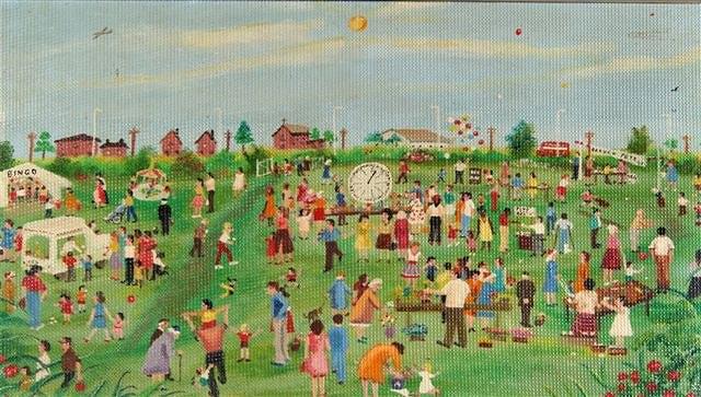 Appraisal: KENNETH JONES British th Century 'Garden Fete' oil on board