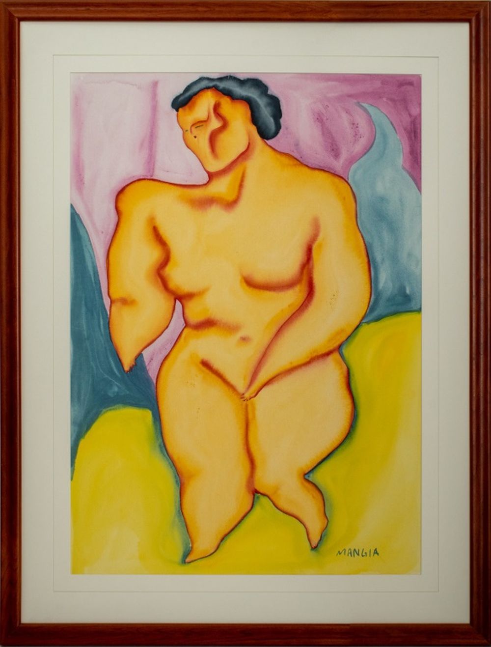 Appraisal: ERIC MANGIA WATERCOLOR ON PAPER OF A NUDE Eric Mangia