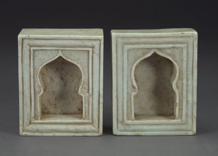 Appraisal: Collection of Six Indian Carved White Marble Lintel Blocks each