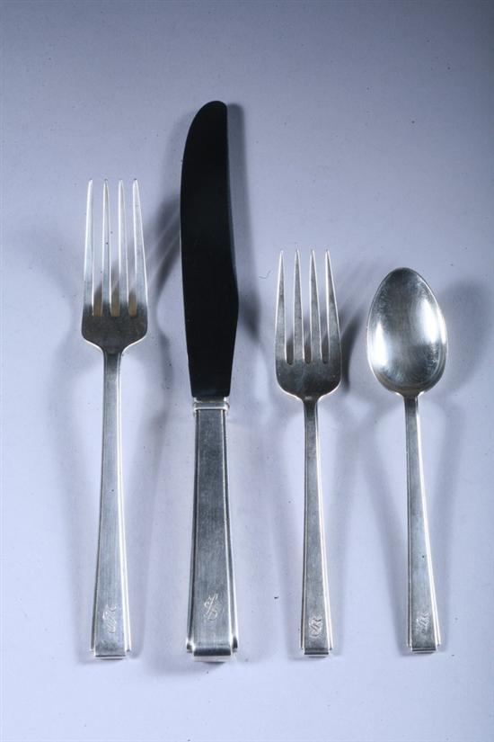 Appraisal: -PIECE LUNT STERLING SILVER FLATWARE SERVICE Modern Classic pattern Service