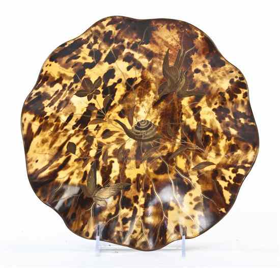 Appraisal: A Japanese Gilt and Lacquered Tortoise Shell Bowl having a