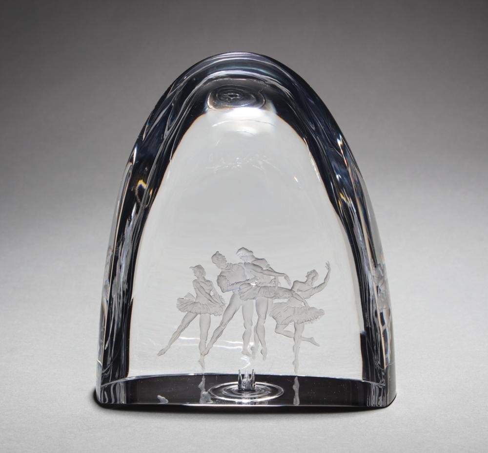 Appraisal: Steuben Glass Swan Lake designed by George Thompson and Sidney