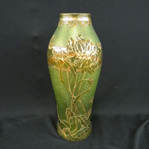 Appraisal: French Cameo Art Glass Vase flowers in gold topaz or