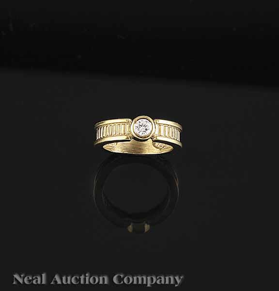 Appraisal: A Matthew Trent Yellow Gold and Diamond Ring approx ct