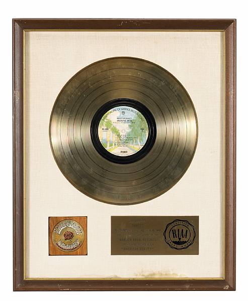 Appraisal: An RIAA gold record given to Ram Rod for American