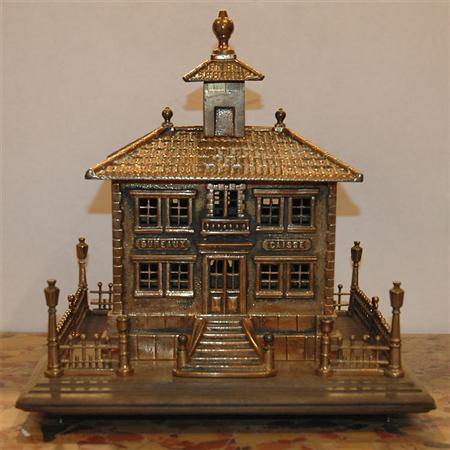 Appraisal: French Gilt-Bronze Model of a Bank Estimate -