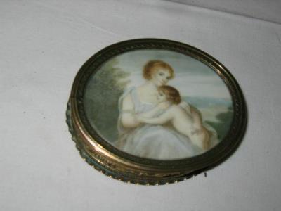 Appraisal: A BRASS TRINKET BOX of oval form the hinged lid