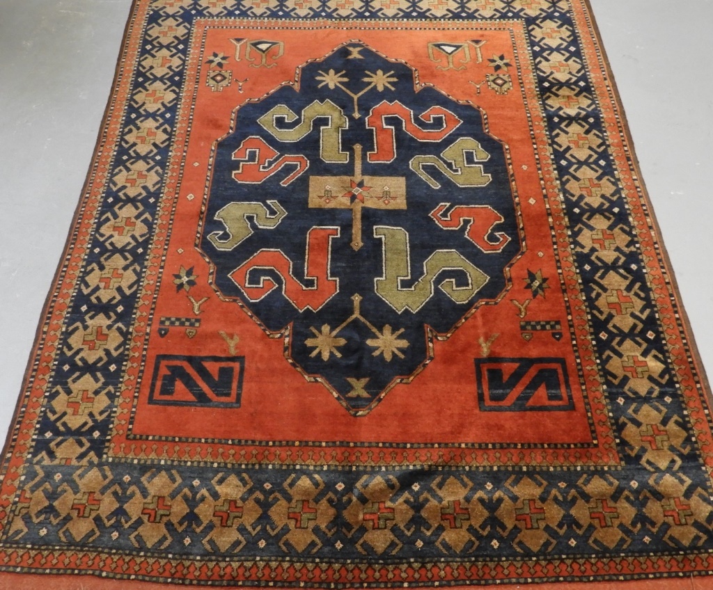 Appraisal: PERSIAN ORIENTAL GEOMETRIC CLOUD BAND CARPET RUG Persia th CenturyCentral