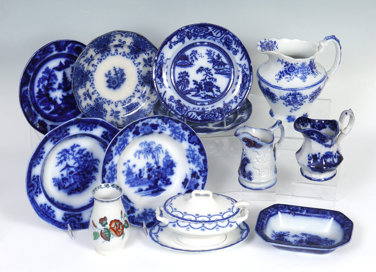 Appraisal: TH C FLOW BLUE CHINA pcs to include An estate