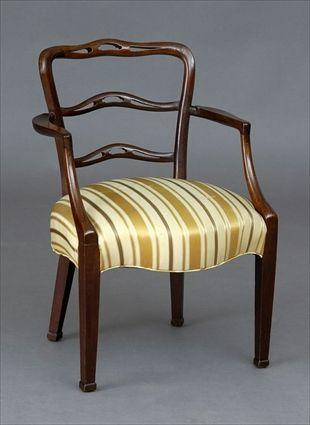 Appraisal: Provincial George III Mahogany Ladder-Back Armchair x x in