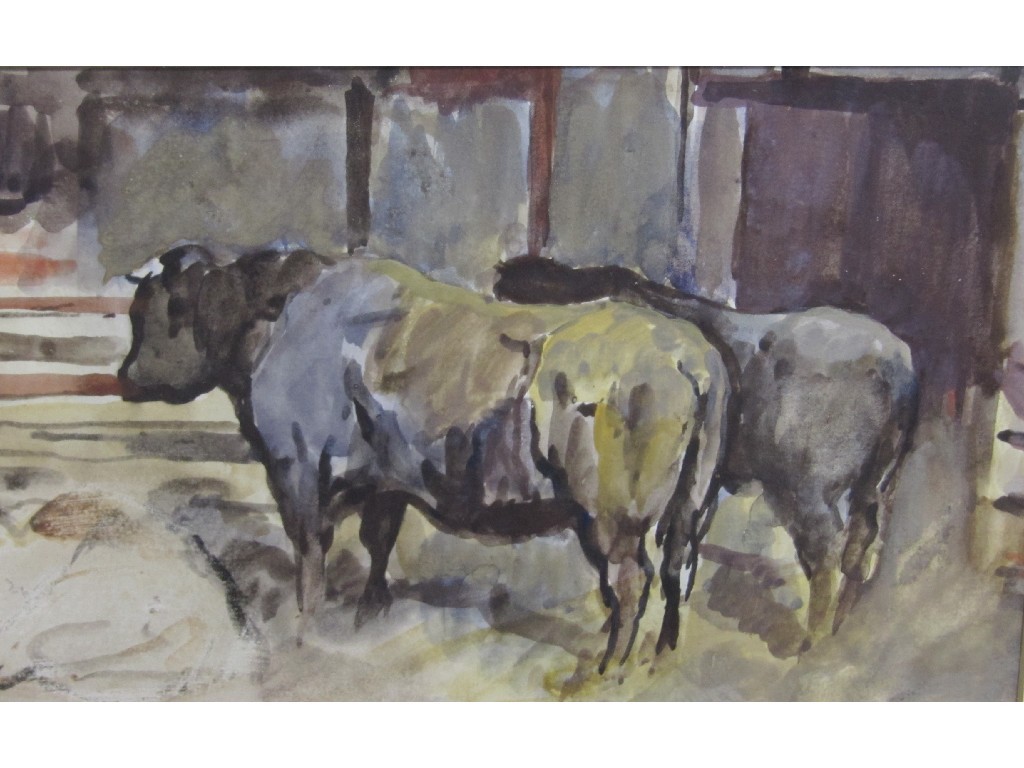 Appraisal: SIR GEORGE PIRRIE PRSA Watercolour 'Bulls'