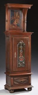 Appraisal: Unusual French Carved Cherry Cabinet th c the stepped curved