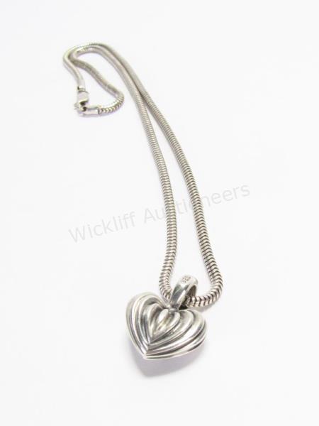 Appraisal: A sterling silver Lagos heart pendant with chain long dwt