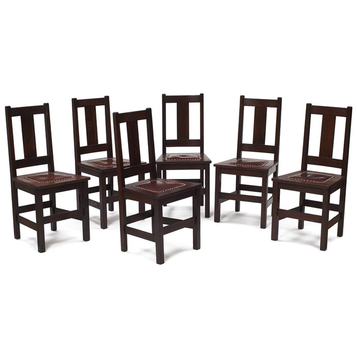 Appraisal: Limbert side chairs set of six T back form over