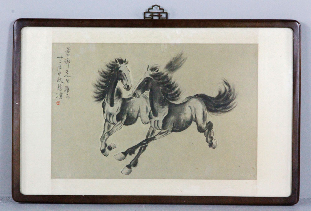 Appraisal: - Chinese W C Chinese watercolor of a horse Xu