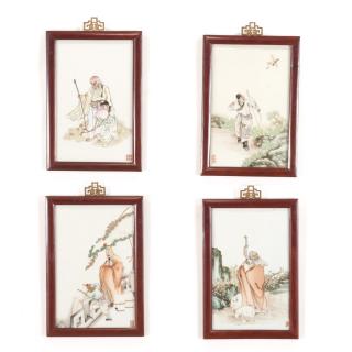 Appraisal: Set Chinese porcelain plaques Set Chinese porcelain plaques Late th