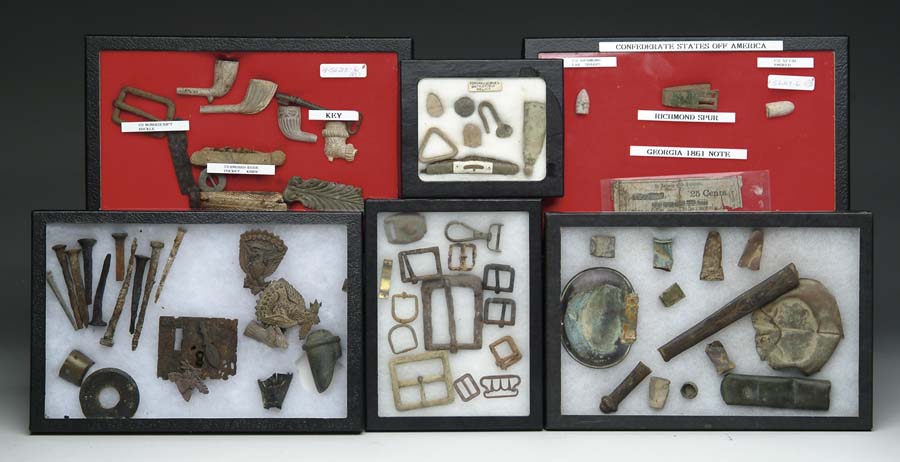 Appraisal: LARGE LOT OF EXCAVATED ARTIFACTS Lot consists of flats and