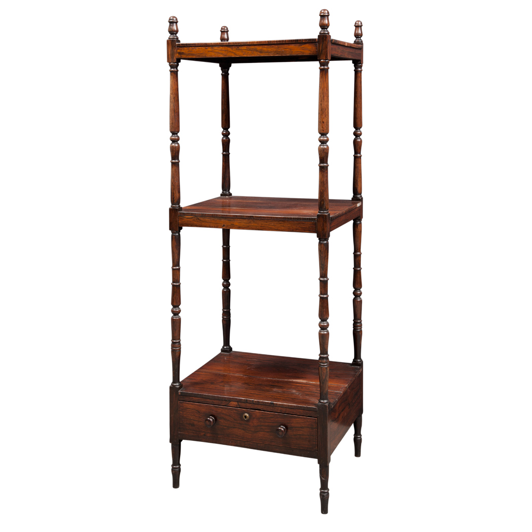 Appraisal: Regency Rosewood Three-Tier Etagere First quarter of the th century