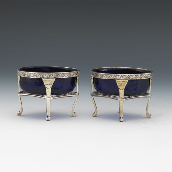 Appraisal: PAIR OF ENGLISH STERLING MASTER SALTS LONDON DATED x x