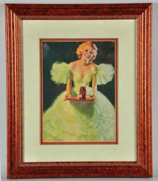 Appraisal: Circa Dr Pepper Calendar Top Description Beautifully matted and framed