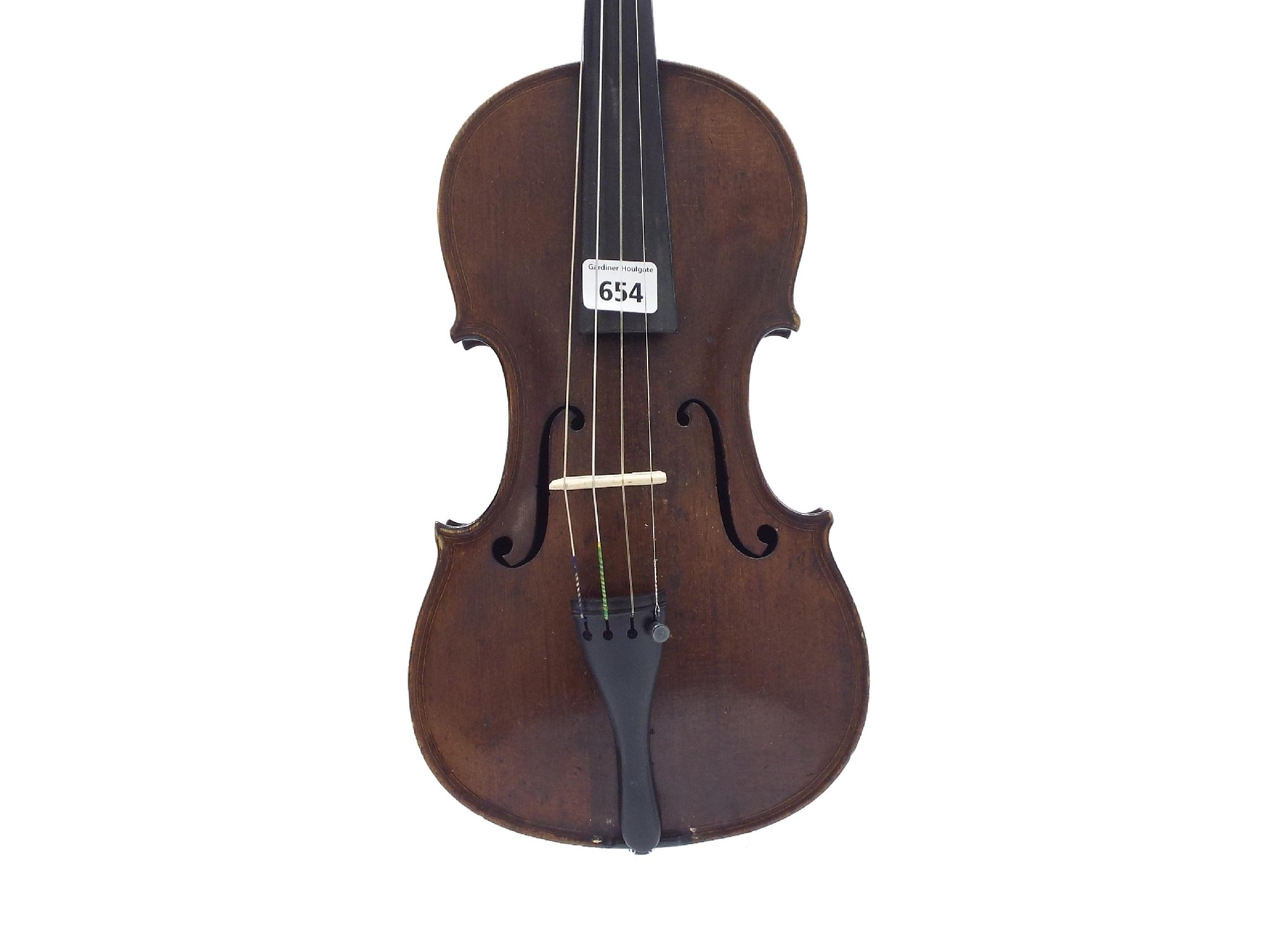 Appraisal: Bavarian double purfled violin circa the back decorated with geometric