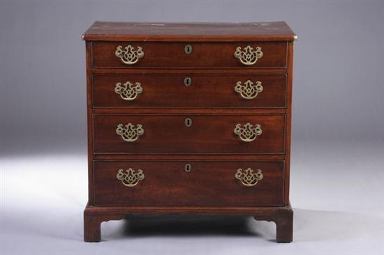 Appraisal: GEORGE III MAHOGANY CHEST OF DRAWERS early th century Molded-edge