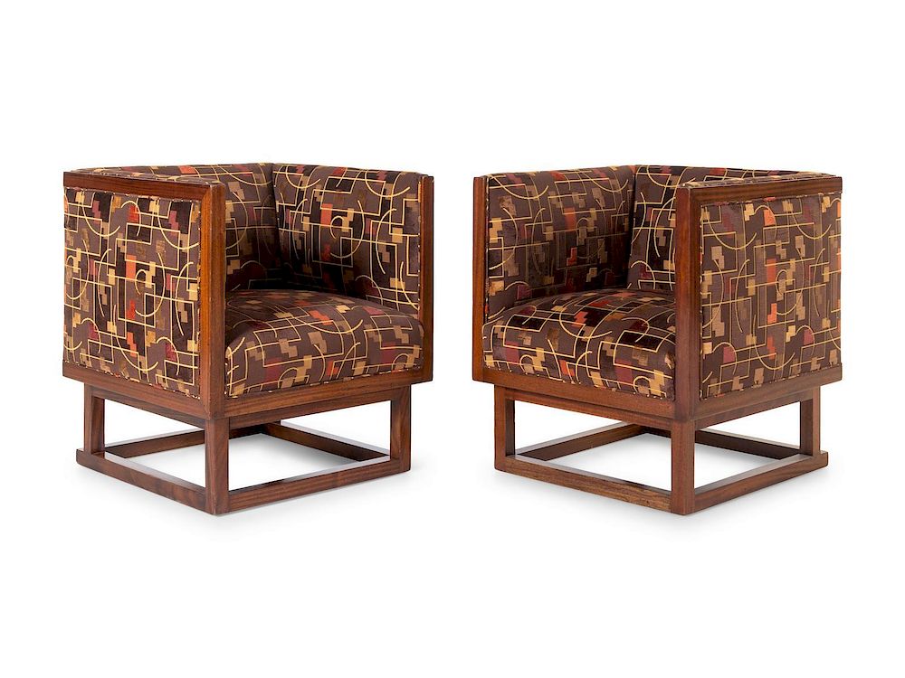 Appraisal: Josef Hoffman Austrian - Pair of Cabinett Lounge Chairs c