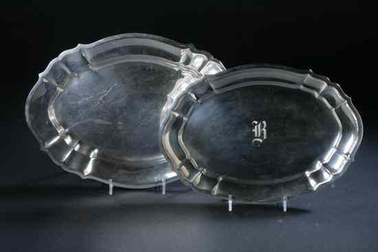 Appraisal: TWO GORHAM STERLING SILVER ''CHIPPENDALE'' PLATTERS The smallest circa 'B'