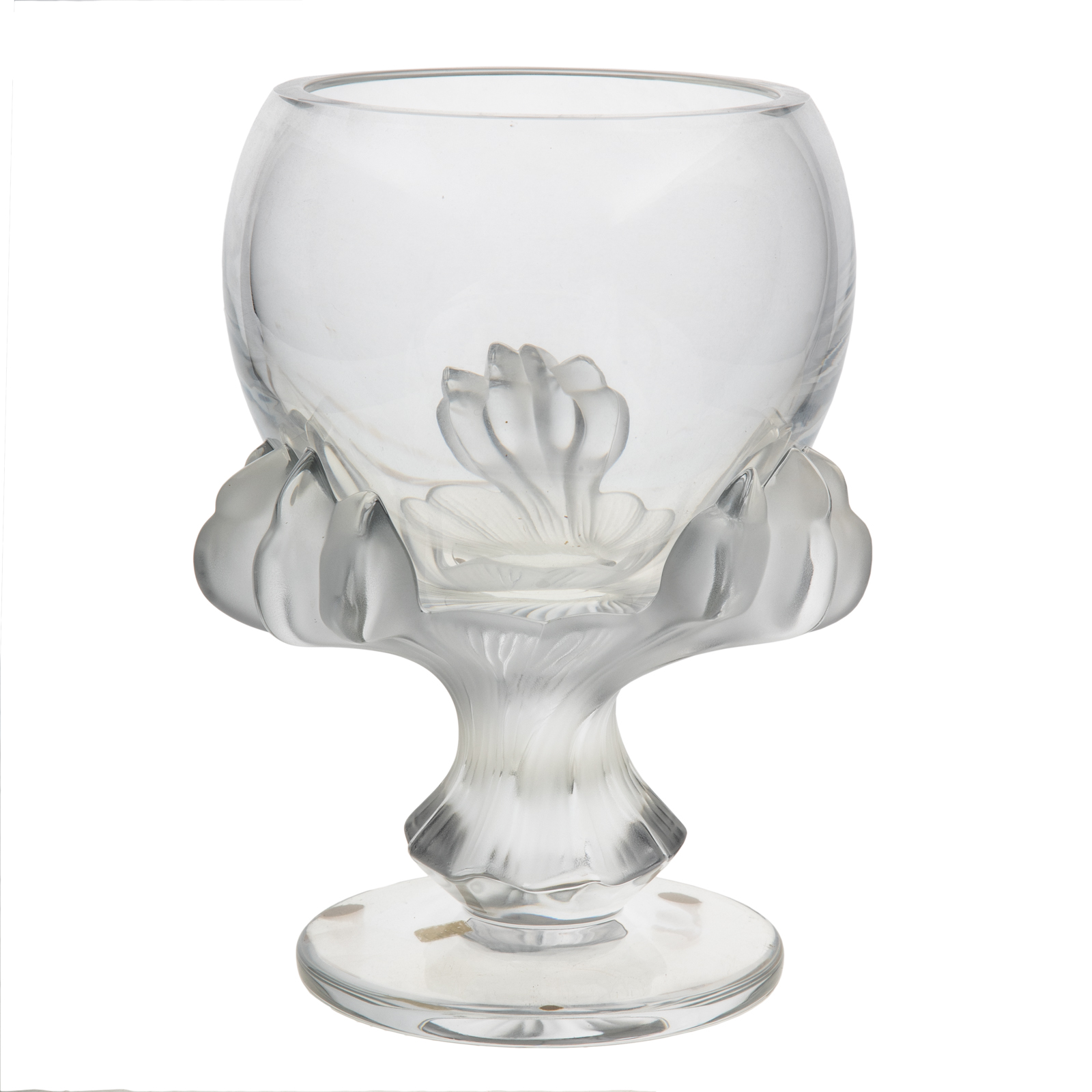 Appraisal: LALIQUE PARTIALLY FROSTED GLASS BAGHEERA BOWL Bowl supported by three