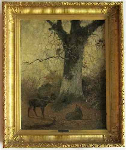 Appraisal: KARL BODMER OIL ON CANVAS Switzerland America France - Deer