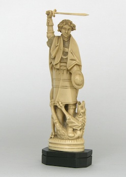 Appraisal: A Continental Carved Ivory Figurine of St George and the